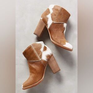 Aerin Brown and White Ankle Boots